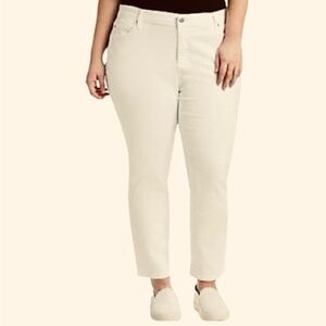 Eileen Fisher Cream Organic Cotton Ankle Jeans